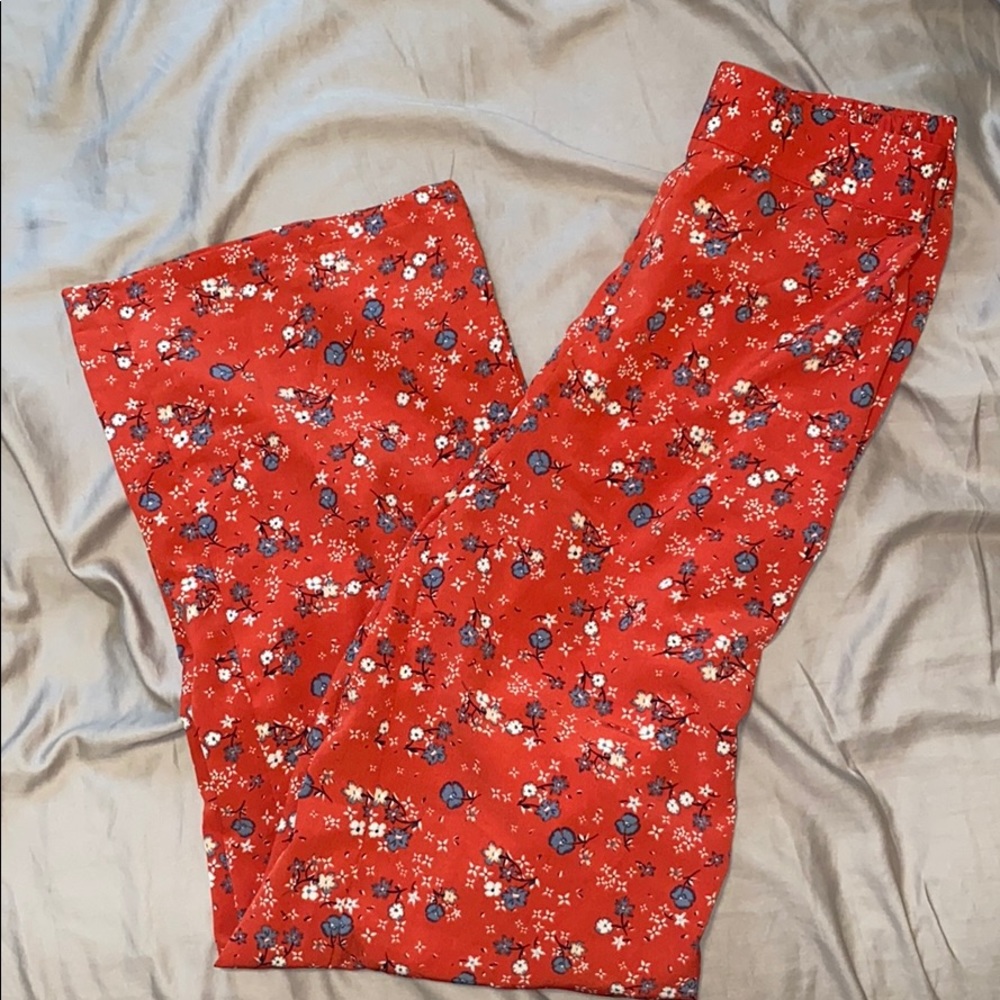 matching red floral set